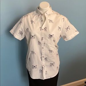 Denim & Flower shirt with Dogs